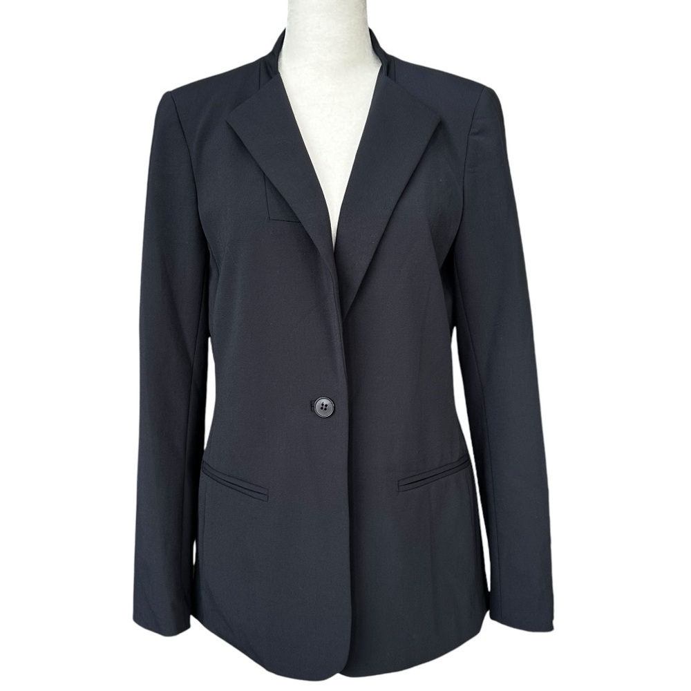 NEW PEACE‎ OF CLOTH Faith Jacket  Classic One Button Blazer in Navy Blue Size 2
